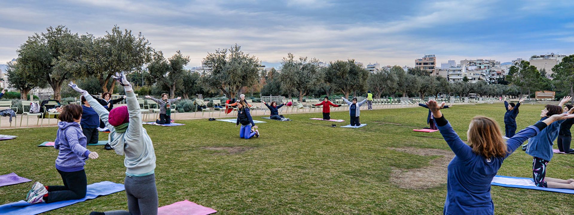 Φωτογραφία από μάθημα mat pilates στο Πάρκο Σταύρος Νιάρχος